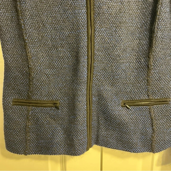 AKRIS Punto Women's Navy Blue Zip Up Jacket Mohair Blend Luxury Sweater Size 8 - Picture 4 of 16